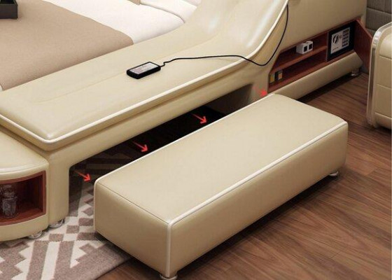 Multifunkční postel Moderní hotelové postele Manželská postel USB Sound 180x200.
