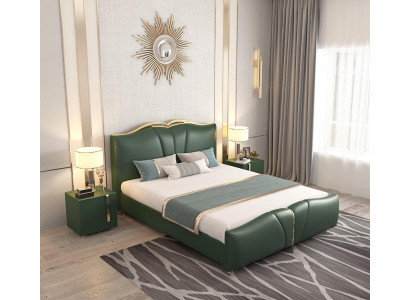 Design manželská postel pokoj nábytek 3dílný set postel kompletní noční stolky