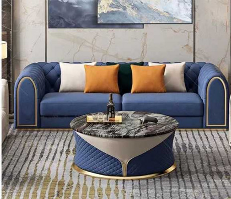 Luxus Wohnzimmer Set 3 tlg Chesterfield Modern Stil Sofagarnitur 3+2+1 Designer   Luxusní obývací pokoj set 3 dílný Chesterfield moderní styl sedací souprava 3+2+1 designér