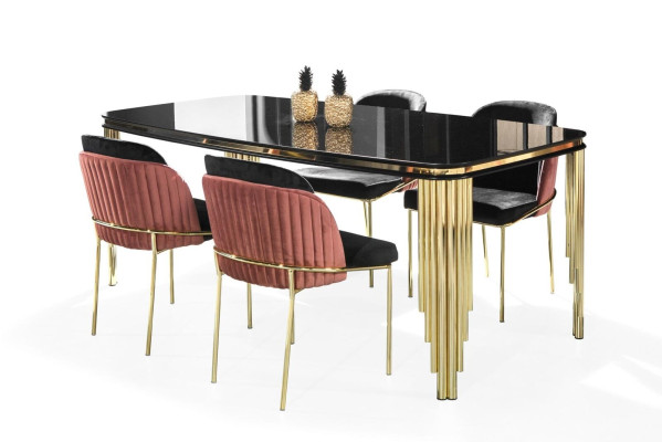 Jídelní židle židle kuchyňská židle židle luxusní růžová černá moderní