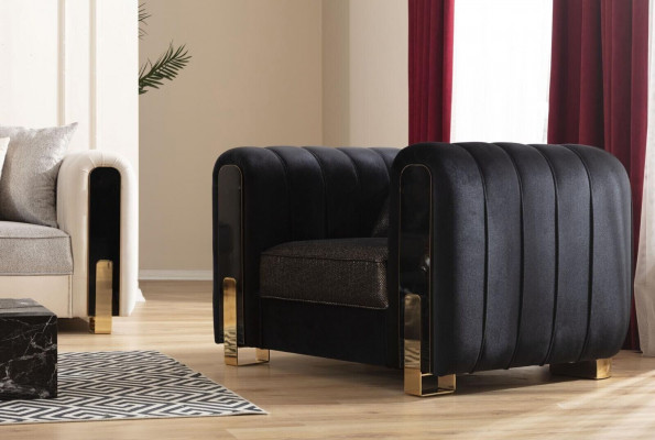 Černá křesla křeslo Luxus design obývací pokoj křeslo Moderní jednolůžko
