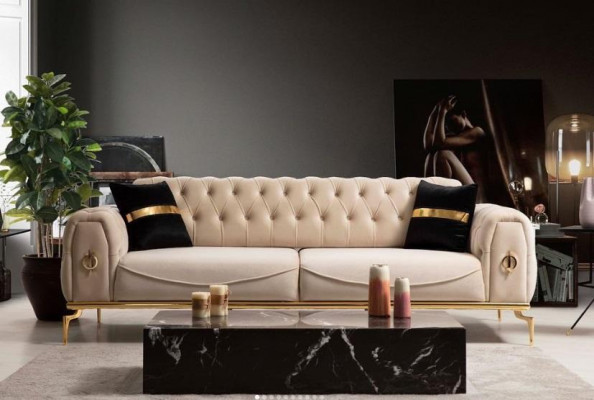 Chesterfield sedací souprava Luxus sedací souprava Pohovka Křeslo