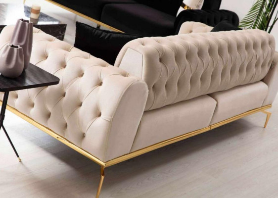 Elegantní Chesterfield sada nábytku z nerezu Pohovky Křesla Sedací souprava