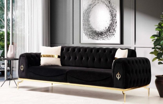 Elegantní Chesterfield sada nábytku z nerezu Pohovky Křesla Sedací souprava