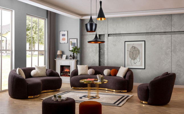Styl Obývací pokoj Set gauč designér sedací souprava 4+3+1 sedadlo nábytek