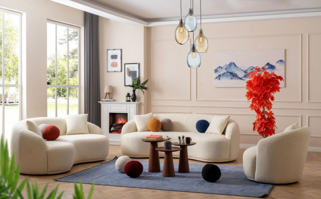 Obývací pokoj Set 3 ks. Designer pohovka garnitura 4+3+1 sedadlo obývací souprava