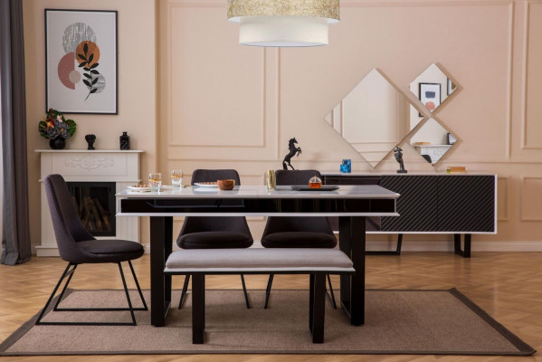 Designer sada jídelny 10 kusů Luxus nábytek stylová jídelní skupina příborník