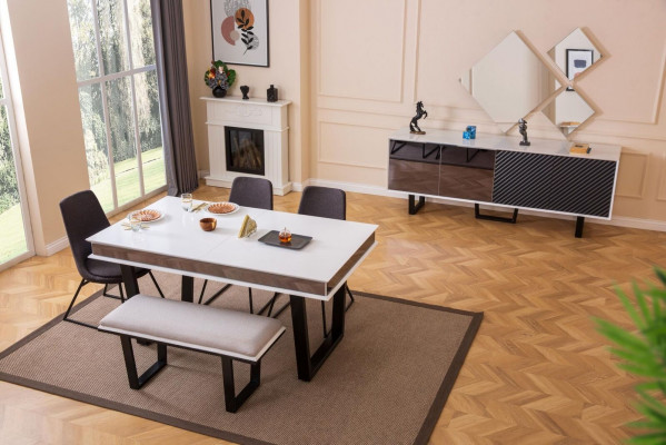 Designer sada jídelny 10 kusů Luxus nábytek stylová jídelní skupina příborník