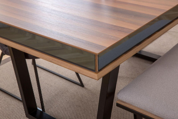 Jídelní sada jídelní stůl 4x židle lavice příborník jídelní skupina 3x zrcadlo 10 ks