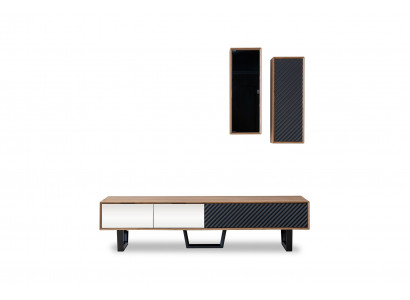 Obývací stěna Obývací pokoj set TV stojan 2x zavěšený skříň designové obývací stěny