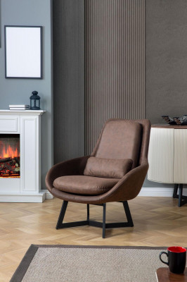 Návrhářské křeslo 1místné umělé kůže Pohovka Polstrování křesla Design hnědá.