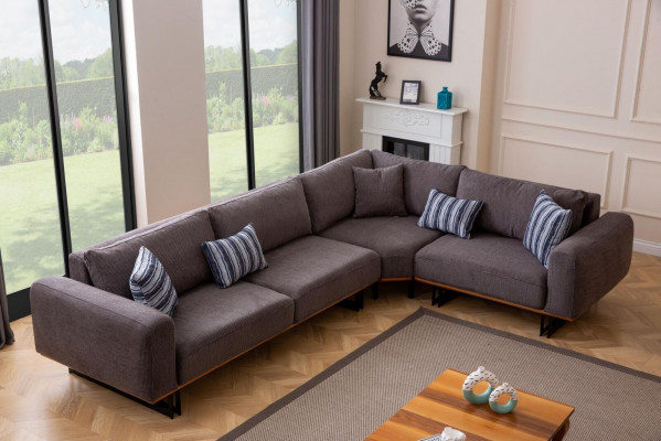 Designer obývací pokoj sestava Rozkládací rohová sedací souprava L tvaru 3 osoby, křeslo 3dílná