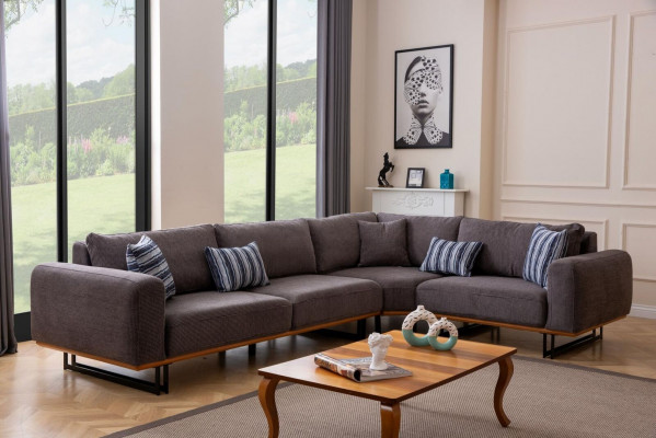 Designer obývací pokoj sestava Rozkládací rohová sedací souprava L tvaru 3 osoby, křeslo 3dílná