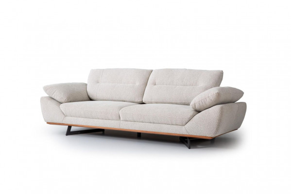 Komfortní designová pohovka 3 místná pohovka potahové pohovky design bílý v obývacím pokoji