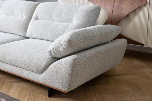 Komfortní designová pohovka 3 místná pohovka potahové pohovky design bílý v obývacím pokoji