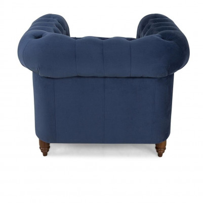 Návrhářská křesla 1 místná Modrá kůže Textil Luxus Club Lougne Sofa Chesterfield