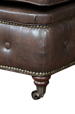 Chesterfield nánožník klubového salónu, polštář z kůže a textilu, otomanský designer