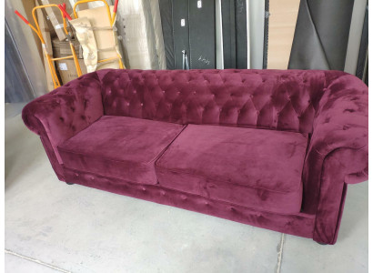 Sofa 2 Sitzer čalounění kov design pohovky samet vintage styl Chesterfield