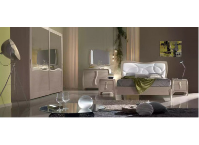 Postel 2x noční stolky 6-dílná sada ložnice Design Moderní Luxusní Nábytek Nový