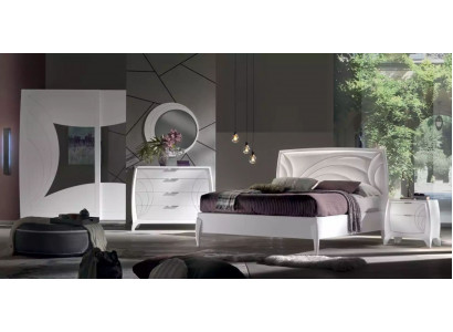 Luxus ložnice sada postel 2x noční stolek design komoda nábytek 6ks