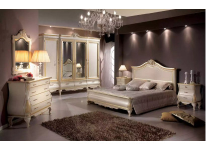 Schlafzimmer Set Postel 2x Noční stolky Skříň Šatní skříň Komoda Zrcadlo
