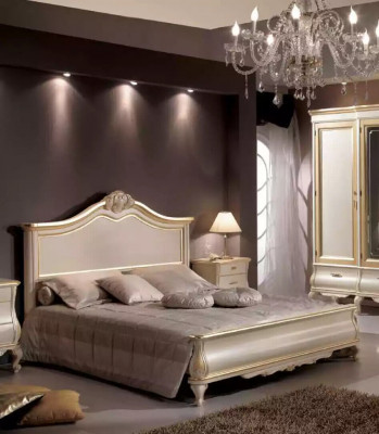Schlafzimmer Set Postel 2x Noční stolky Skříň Šatní skříň Komoda Zrcadlo