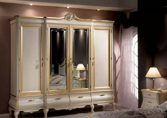 Schlafzimmer Set Postel 2x Noční stolky Skříň Šatní skříň Komoda Zrcadlo