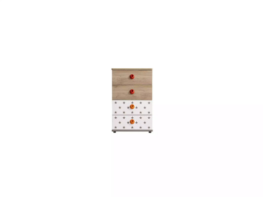 Dětský nábytek Komoda Hvezda Skříň Dřevo Komody Sideboard Design Bílá