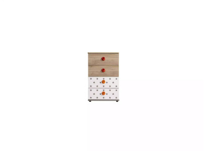 Dětský nábytek Komoda Hvezda Skříň Dřevo Komody Sideboard Design Bílá
