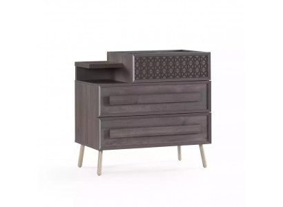Komoda Skříň Dřevo Šatníkomno Pokoj Jídelní Deska Design Šedá Luxus