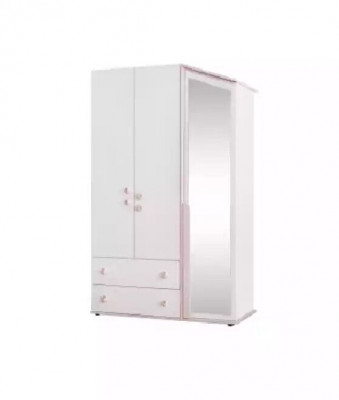 Design šatní skříň Dřevěný kredenc Šatní skříň Nábytek Dřevo Zrcadlo Bílý Nový