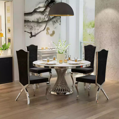 Designer Zlatý kulatý stůl nerezové stoly Stylové jídelní nábytek.