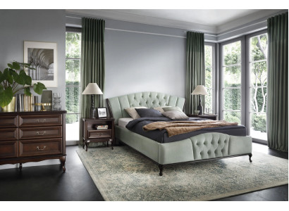 Postel Ložnice Sada Chesterfield Luxusní Nábytek 2x Noční stolek 3ks