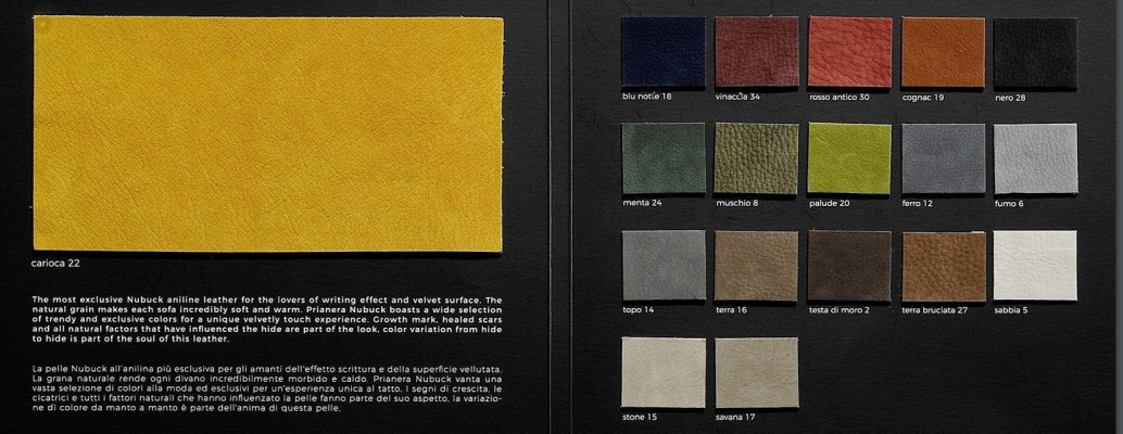 Designová rohová sedací souprava Prianera Moderní luxusní rohová pohovka z kůže a dřeva L tvaru hnědé barvy.