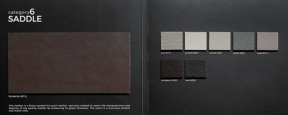 Designová rohová sedací souprava Prianera Moderní luxusní rohová pohovka z kůže a dřeva L tvaru hnědé barvy.