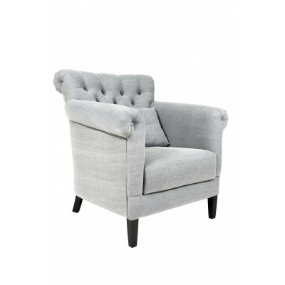 Křeslo klubového salónu Designérská židle Potahovaná pohovka 1 místná Relaxační televize Šedá