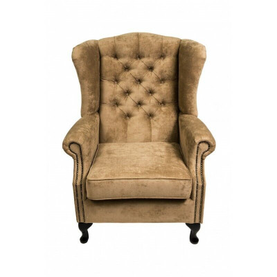 Křeslo Chesterfield pro jednoho osobu s ušími, televizní křeslo, čalouněná sedačka, pohovka, relaxační křeslo.