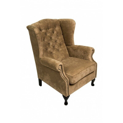 Křeslo Chesterfield pro jednoho osobu s ušími, televizní křeslo, čalouněná sedačka, pohovka, relaxační křeslo.