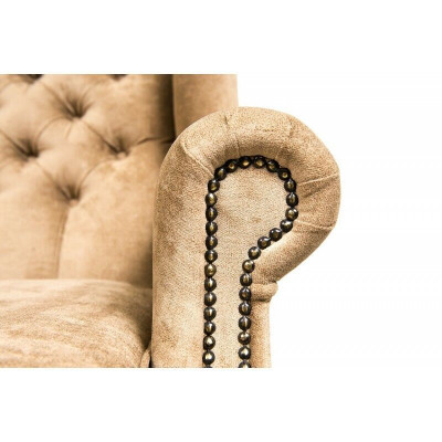 Křeslo Chesterfield pro jednoho osobu s ušími, televizní křeslo, čalouněná sedačka, pohovka, relaxační křeslo.