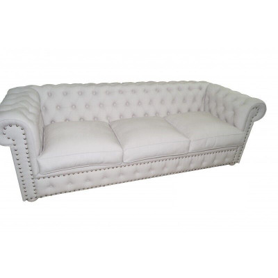 Chesterfield třímístná pohovka potahovaná kůží, pohovky designu.