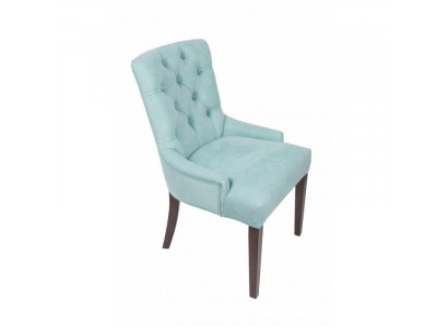 Sedací souprava Chesterfield designérských křesel ve světle modré barvě, 4 kusy.