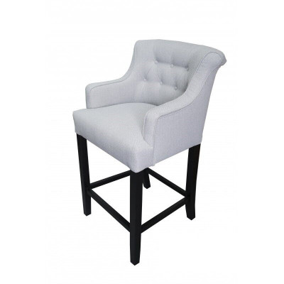 Designer x4 šedé Chesterfield bary židle Designer Set židlí s polstrováním a opěrkami.