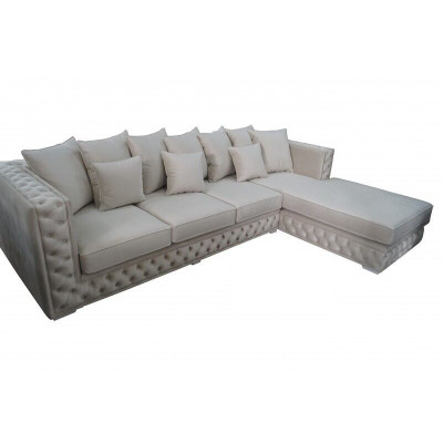 Chesterfield design Pohovka Rohová sedací souprava Moderní textilní čalounění