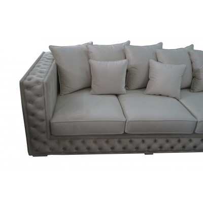 Chesterfield design Pohovka Rohová sedací souprava Moderní textilní čalounění
