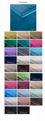 Kolekce 5 kusů kulatý dubový jídelní stůl Modří designoví Chesterfield židle x4.