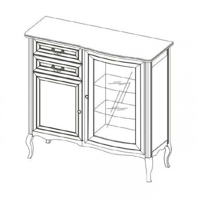 Skříň s komodou z masivního dřeva Klasická vintage rustikální bar - PR - KB