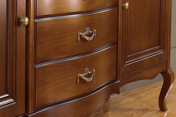 Skříň s komodou z masivního dřeva Klasická vintage rustikální bar - PR - KB