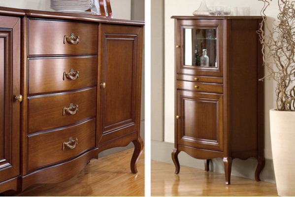 Skříň Klasická vitrína Vitrínový skříň Masivní dřevo Pravé dřevo - Model PR-W2