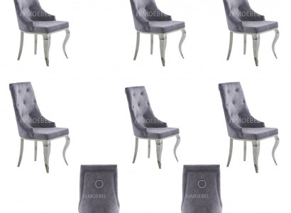 6x Židle Chesterfield Designer Polstrové židle Tkaný nábytek Nový