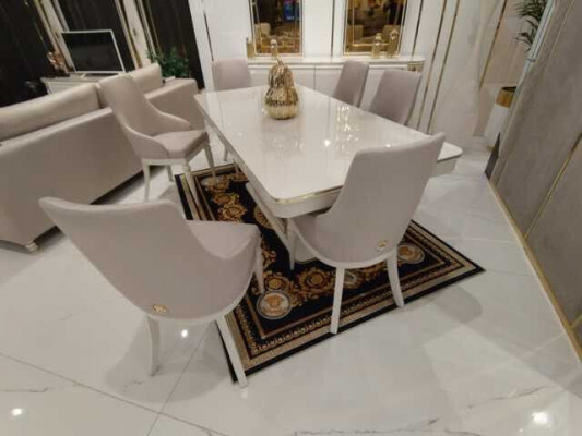 Nastavte 4x židle jídelna Set Moderní jídelní židle Čalouněná židle Designový nábytek